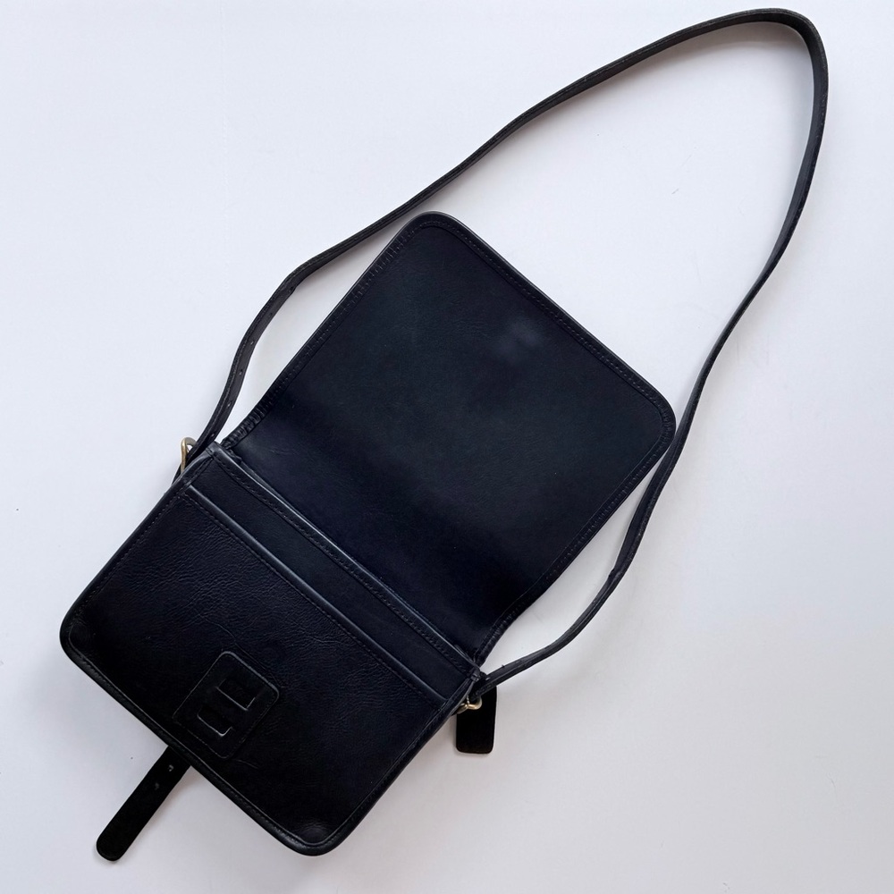 Vintage Coach Saddle Pouch Bag 9590 Black Glovetanned Leather New York City USA - Picture 8 of 15